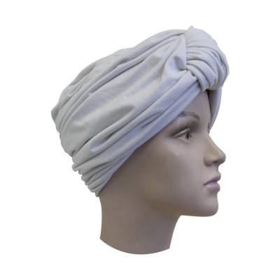 Womans Turban White Pretty Knot Head Wrap Soft Stretchy Chemo Beanie Ladies Cap  eb-75747819